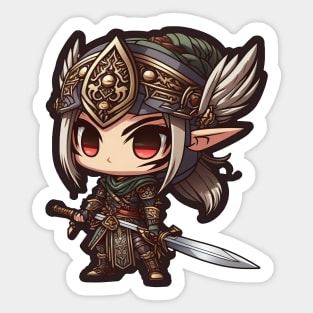 Anime Samurai Elf Chibi Sticker